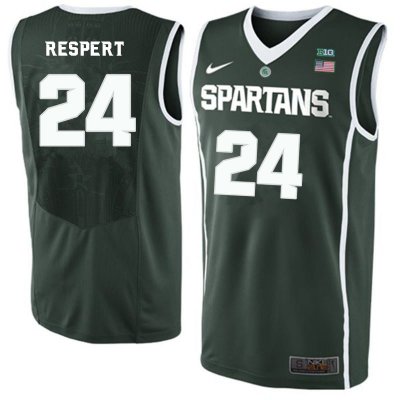 Men Michigan State Spartans NCAA #24 Shawn Respert Green Authentic Nike 2019-20 Stitched College Basketball Jersey CA32T70YJ